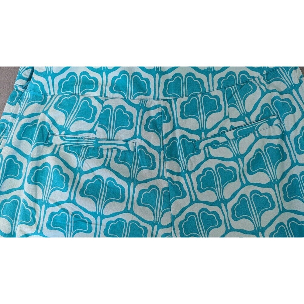 NWT Crown & Ivy Women’s Blue Aqua Floral 2pc Set Top XL & Cropped Pants 14 - Picture 9 of 9